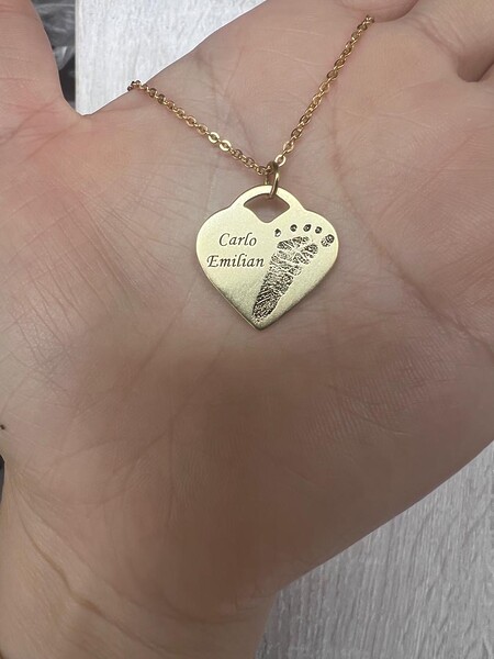 925 Silber Rose Gold Vergoldet Erinnerungsschmuck Gedenkanhaenger Trauerschmuck Sternenkind Sternenmama Personalisierte Namen Hand Fussabdruck Fingerabdruck Gravur Fingerprint Individuelle