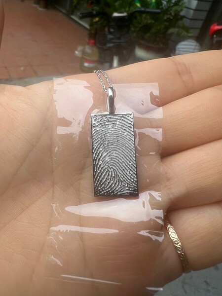 925 Silber Vergoldet Rose Gold Individuelle Gravur Kette Anhaenger Fuss Handabdruck Personalisiert Fingerabdruck Fingerprint Erinnerungsschmuck Trauer Andenken