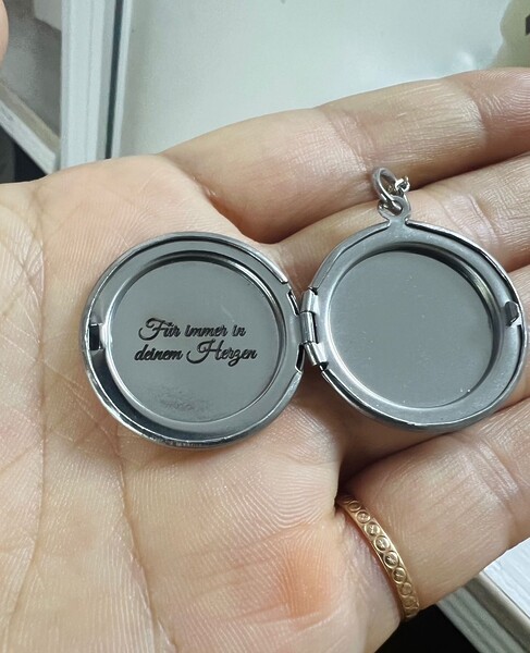 925 Silber Vergoldet Rose Gold Kette Medaillon Fuss Handabdruck Personalisiert Fingerabdruck Fingerprint Erinnerungsschmuck Trauer Andenken Individuelle Fotogravur