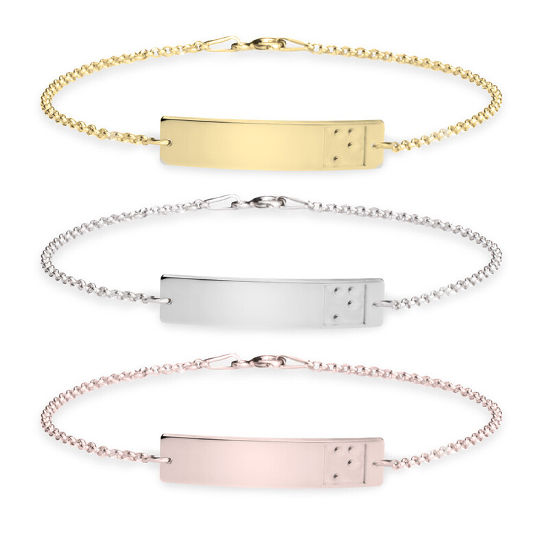 Braille Trauererinnerungen Fühlen Tasten Schmuckmanufaktur Braillekette Silber Gold Rose Vergoldet Gedenkschmuck Andenken Liebe Blindenschriftkette Armband