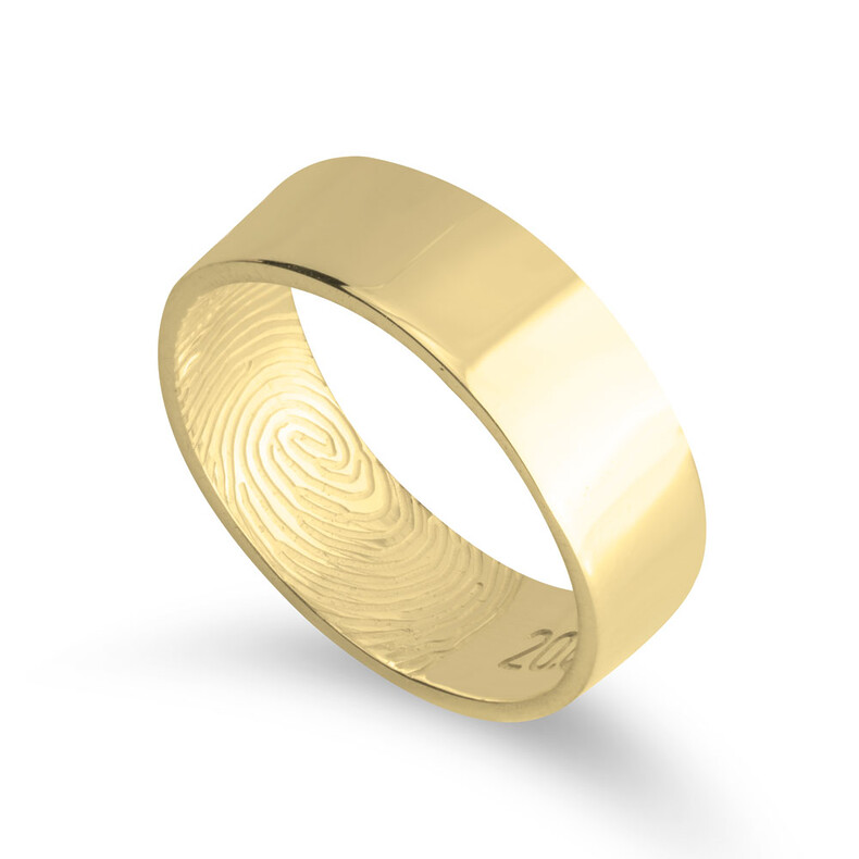 Coouple Ring Inside Innenseite Fingerabdruck Gravur Personalisiert Unsichtbarer Fingerprint Erinnerungen Trauerschmuck Gedenkschmuck Gold Vergoldet