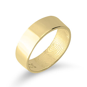 Coouple Ring Inside Innenseite Fingerabdruck Gravur Personalisiert Unsichtbarer Fingerprint Erinnerungen Trauerschmuck Gedenkschmuck Gold Vergoldet