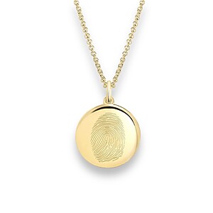 Erinnerungsschmuck Kette Trauerschmuck Andenken Gedenken Fingerabdruckkette Gravur Personalisierte Individueller Schmuckgravur Vergoldet Gold Fingerprint