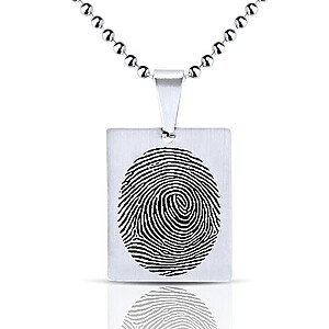 Fingeradruck Kette Erinnerungsschmuck Trauerschmuck herren Anhaenger silber