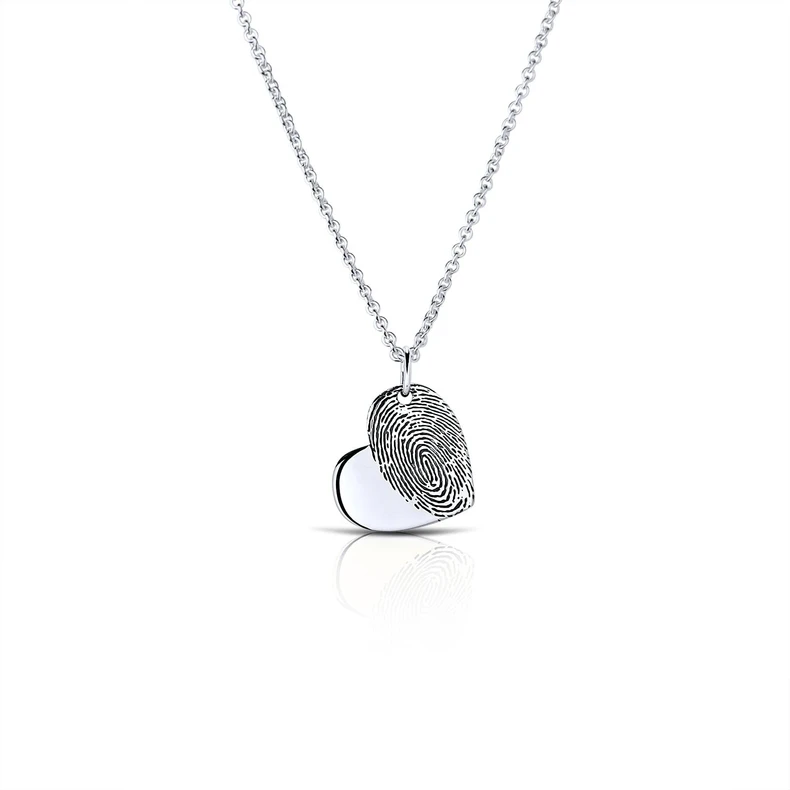 Fingeradruck Kette Erinnerungsschmuck Trauerschmuck Immer Am Herz Silber