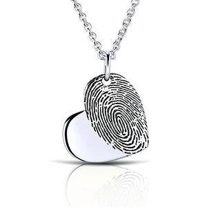 Fingeradruck Kette Erinnerungsschmuck Trauerschmuck Immer Am Herz Silber