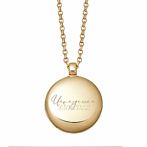 Fotomedaillion Edelstahl Gold Rose Vergoldet Trauerschmuck Erinnerungsschmuck Personalisierter Anhaenger Individuelle Gravuren Fotogravur Fotoschmuck