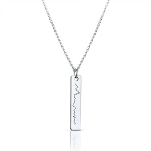 Herrenschmuck Herrenkette Erinnerungsschmuck Barren Herzschlag Gravur Ctg Baby Herzschlag Mama Papa Sternenkinder Traueranhaenger Gedenkschmuck Gold Silber