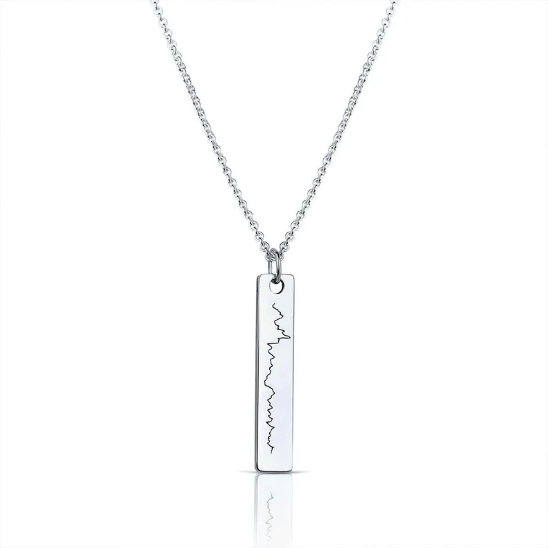 Herrenschmuck Herrenkette Erinnerungsschmuck Barren Herzschlag Gravur Ctg Baby Herzschlag Mama Papa Sternenkinder Traueranhaenger Gedenkschmuck Gold Silber
