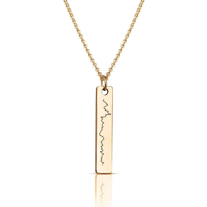 Herrenschmuck Herrenkette Erinnerungsschmuck Barren Herzschlag Gravur Ctg Baby Herzschlag Mama Papa Sternenkinder Traueranhaenger Gedenkschmuck Gold Silber Vergoldet