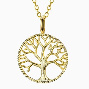 Lebensbaum Schmuck Anhaenger Gold Erinnerungsschmuck Individuell Hergestellt Personalisierter Schmuck Family Tree