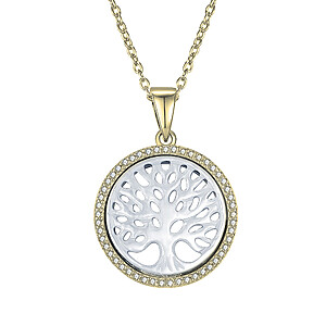 Lebensbaum Zirkonia Individuelle Ketten Anhaer Trauer Erinnerung Familie Tree Family Schmuck Silber Gold Rose