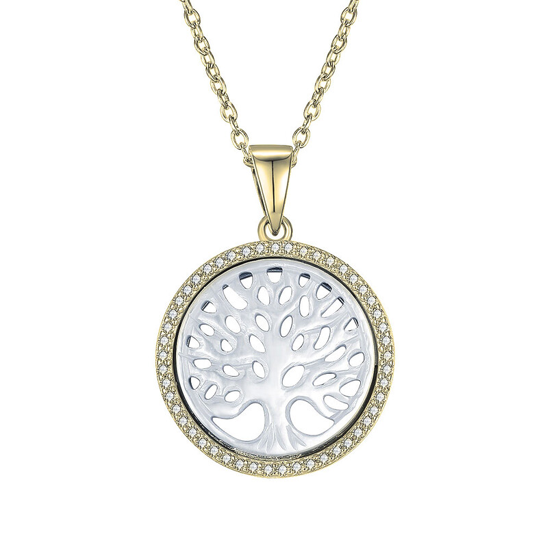 Lebensbaum Zirkonia Individuelle Ketten Anhaer Trauer Erinnerung Familie Tree Family Schmuck Silber Gold Rose