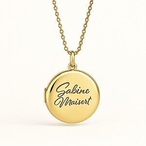 Medaillon Unterschrift Handschrift Signatur Schmuck Gravur Erinnerung Personalisiert Traueranhaenger Kette Vergoldet Andenken Individualisiert Foto