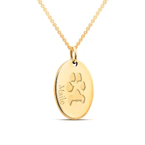 Pfotenschmuck Tierschmuck Anhaenger Vierbeiner Hund Pfotenabdruck Tot Trauerschmuck Erinnerungsschmuck Gedenken Silber Individuelle Gravur Gold