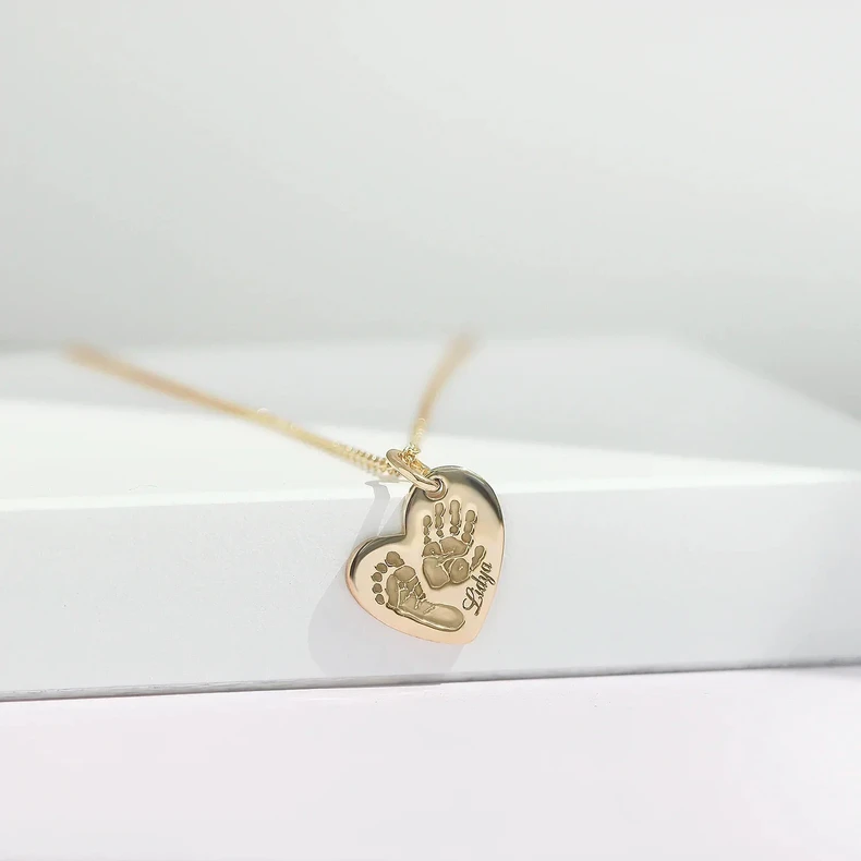 Sternenkinder Andenken Gedenkschmuck Trauerschmuck Gold Fussabdruck Personalisierte Gravur Individuelle Schmuckstück