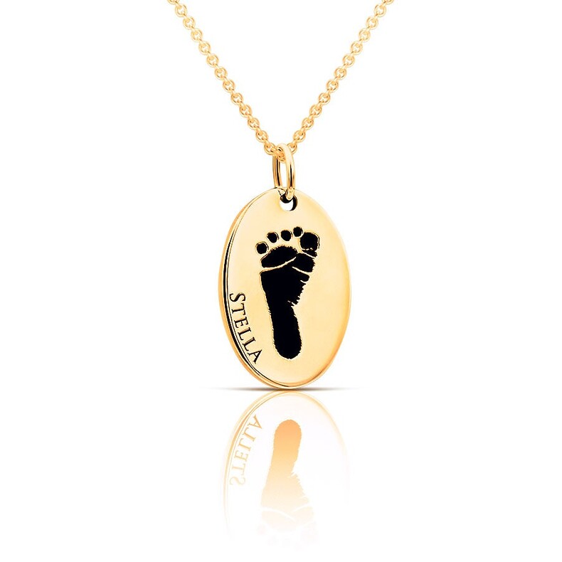 Trauerschmuck fuer Sternenkinder Schmuck Andenken Oval gold