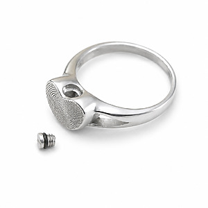 Urnenring Tot Asche Fuellung Befuellbar Erinnerungsschmuck Trauer Personalisierung Individuelle Gravur Silber Rhodium Trauerbegleitung