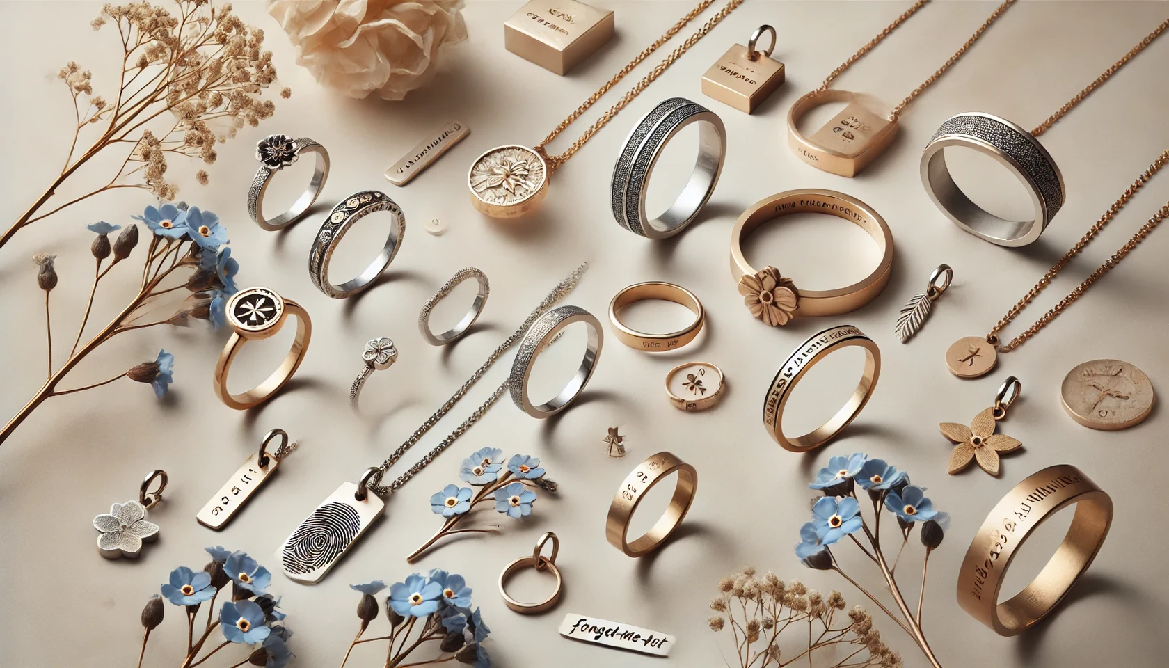 Vergiss Mi Et Blume Schmuck Schmuckstueck Vergiss Mich Nicht Ring Kette Anhaenger Andenken Erinnerung Trauer Personalisiert Gravur Gold Silber