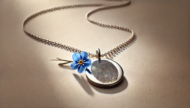 Vergiss Mi Et Schmuck Schmuckstueck Fingerabdruck Kette Anhaenger Andenken Erinnerung Trauer Personalisiert Gravur Silber Gold