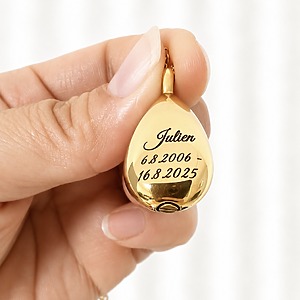 Anhänger Gold Gravur Produktbild Schmuck gravur personalisiert schmuck monamor
