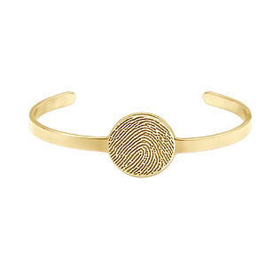 Armreif Rund Fingerabdruck Hand Oder Fussabdruck Personalisierte Gravur Trauerschmuck Erinnerungsschmuck Gedank Armband Damenarmband Herrenschmuck Gold V