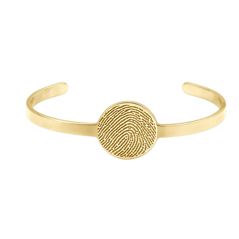 Armreif Rund Fingerabdruck Hand Oder Fussabdruck Personalisierte Gravur Trauerschmuck Erinnerungsschmuck Gedank Armband Damenarmband Herrenschmuck Gold V