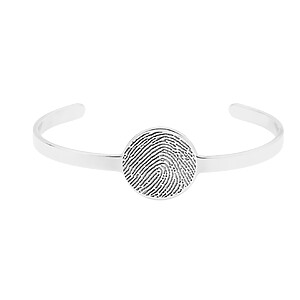 Armreif Rund Fingerabdruck Hand Oder Fussabdruck Personalisierte Gravur Trauerschmuck Erinnerungsschmuck Gedenk Armband Damenarmband Herrenschmuck Silber