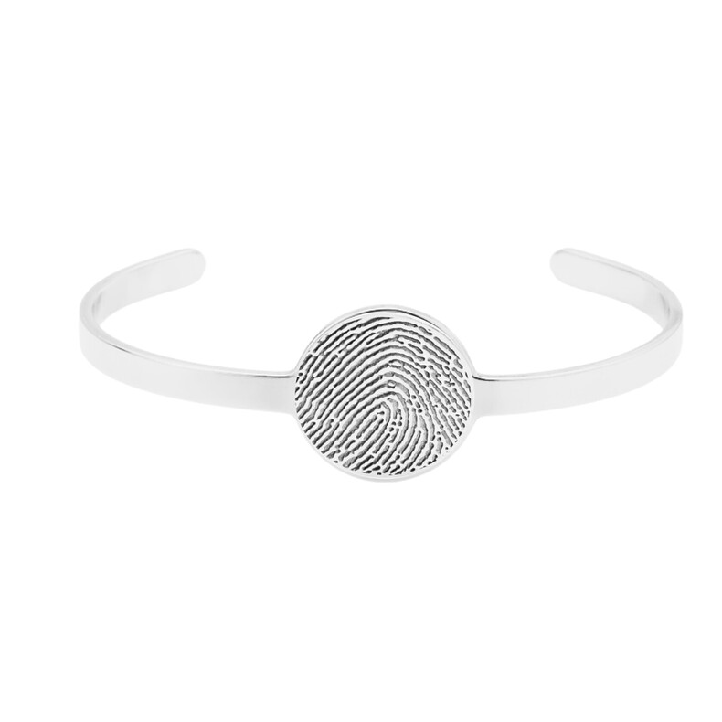 Armreif Rund Fingerabdruck Hand Oder Fussabdruck Personalisierte Gravur Trauerschmuck Erinnerungsschmuck Gedenk Armband Damenarmband Herrenschmuck Silber
