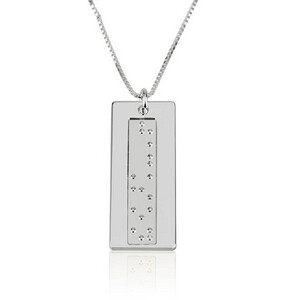 Braille Trauerschmuck Personalisierter Anhaenger Blindenschrift Erinnerungen Fühlen Individuelle Kette Geheimschrift Gedenken Andenken Liebesbeweise Silber