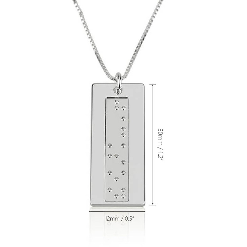 Braille Trauerschmuck Personalisierter Anhaenger Blindenschrift Erinnerungen Fühlen Individuelle Kette Geheimschrift Gedenken Andenken Liebesbeweise Vergoldet Silber Gold Rose