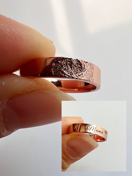 Bronze Ring Fingerabdruck Gravur