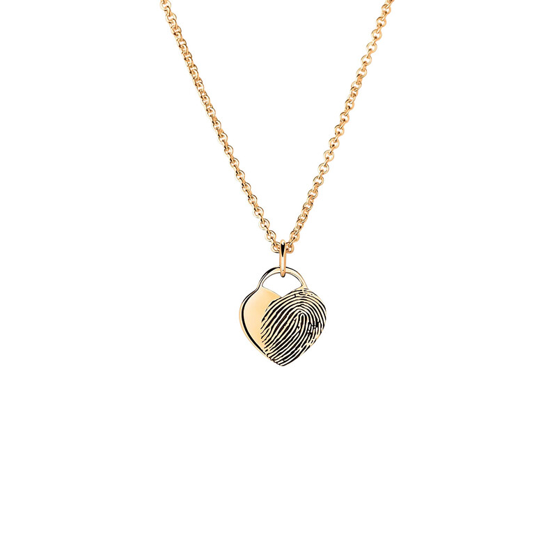 Erinnerungsschmuck Fingerabdruck Fingerprint Kette Gold Namenkette Gravur Individuelle Fingerabdruckkette Trauerschmuck Gedenkschmuck Personalisiert