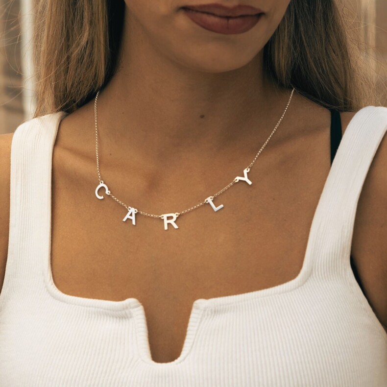 Erinnerungsschmuck Namenskette Kette Mit Namen Trauerschmuck Liebesschmuck Gedenkschmuck Mutter Kette Silber Gold Rose Personalisiert