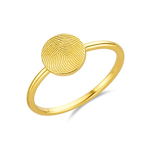 Erinnerungsschmuck Ring Fingerabdruck Individuell Personalisiert Detailgetreue Gravur Fingerprint Gold Vergoldet Andenken Trauer Gedenkschmuck