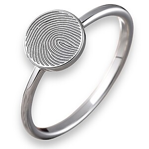 Erinnerungsschmuck Ring Fingerabdruck Individuell Personalisiert Detailgetreue Gravur Fingerprint Silber 925 Andenken Trauer Gedenkschmuck