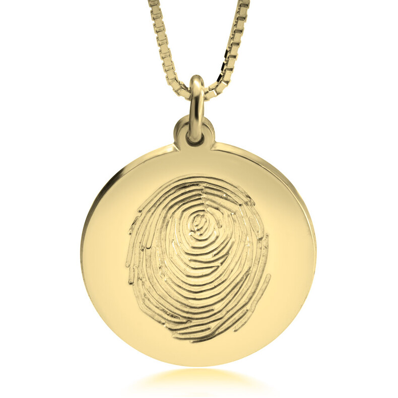 Fingerabdruck Fingerprint Gold Silber Vergoldet Kette Trauerschmuck Erinnerungsanhaenger Gedenk Geschenkidee Kette Halskette