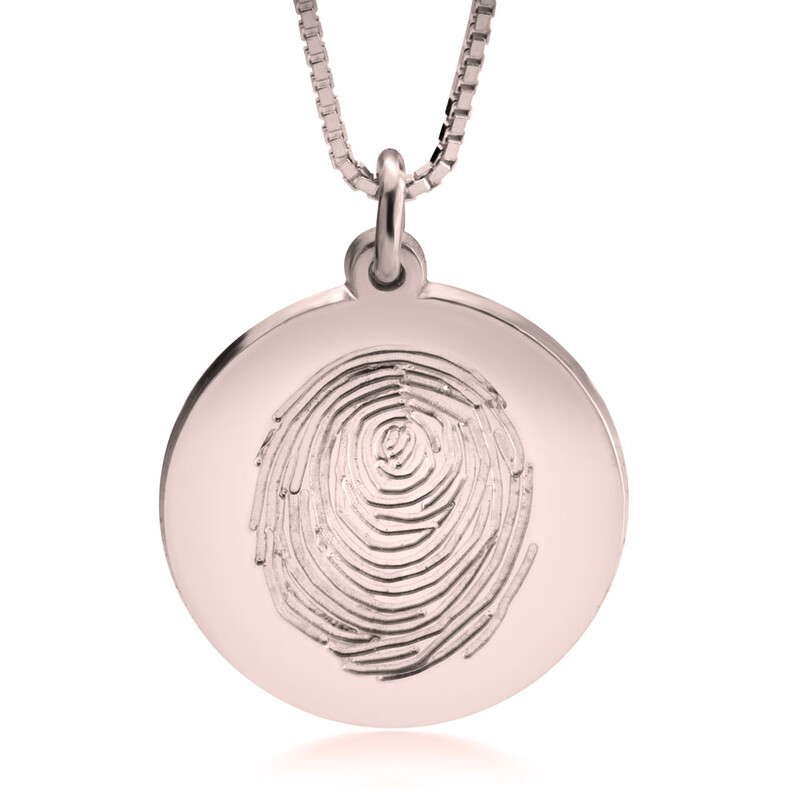 Fingerabdruck Fingerprint Gold Silber Vergoldet Kette Trauerschmuck Erinnerungsanhaenger Gedenk Geschenkidee Kette Persoonalisiert Individuell