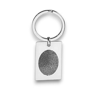 Fingerabdruck Schlusselanhanger Silber Token Quadrat Rechteckig Maennerschmuck Mann Papa Andenken Erinnerungen Gravur Personalisiert Individuelle Fingerabdruck
