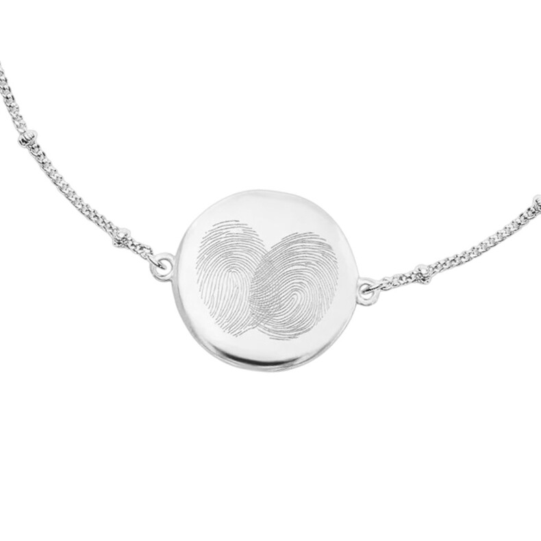 Fingerabdruck Schmuck Zwei Fingerprint Partnerarmband Mama Armreif Erinnerungsschmuck Trauerschmuck Gedenkanhaenger Personalisiert Individuelle Gravur 925 Sil
