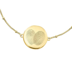 Fingerabdruck Schmuck Zwei Fingerprint Partnerarmband Mama Armreif Erinnerungsschmuck Trauerschmuck Gedenkanhaenger Personalisiert Individuelle Gravur Gold Ph