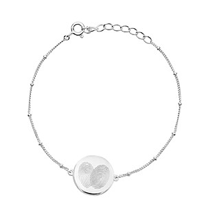 Fingerabdruck Schmuck Zwei Fingerprint Partnerarmband Mama Armreif Erinnerungsschmuck Trauerschmuck Gedenkanhaenger Personalisiert Individuelle Gravur Silber