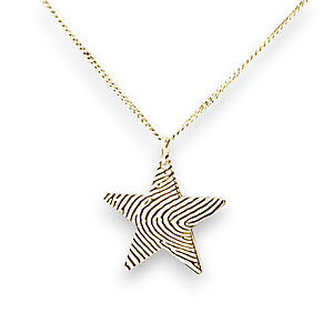Fingerabdruckkette Erinnerungsschmuck Trauerschmuck Gedenkanhaenger Andenken Individuelle Gravuren Personalisiert Verstorben Stern Gold Sternenkind Mama Papa Sterneneltern