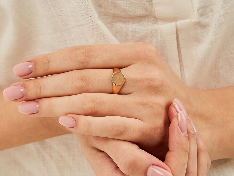 Fingerprint Fingerabdruck Ring Silber Erinnerungsschmuck Trauer Gedenkschmuck Partnerringe Personalisiert Individuell Gestaltung Erbstück Siegelring