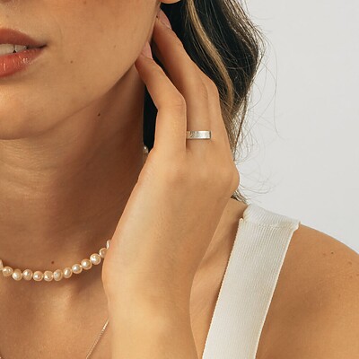 Fingerprint Ring Frau Maennerschmuck Partner Kollektion Armband Kette Personalisierte Anhenger Silber Vergoldet Gold Ehe Hochzeit Geschenkidee Jahrestag Liebe Verlust Tot