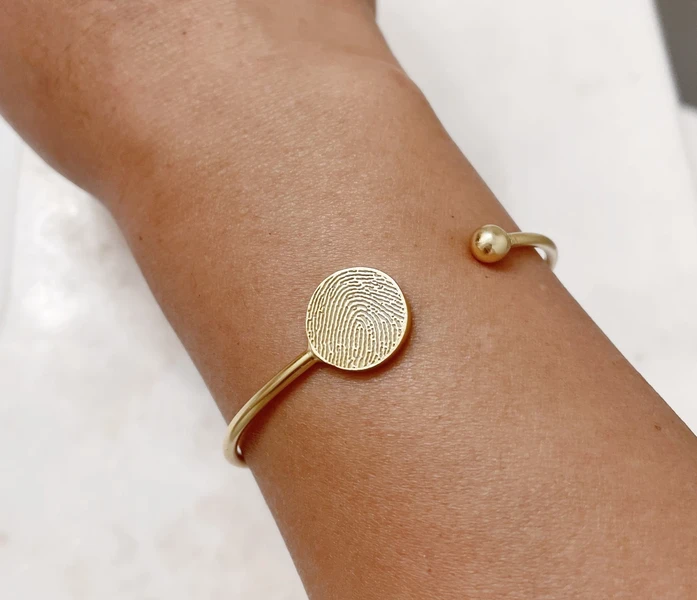 Goldenes Fingerprint Armband Armbaender Fingerabdruck Schmuck Gedank Anhaenger Hand Fussabdruck Kinderschmuck Erinnerungsschmuck Trauer Liebesbeweis Vergoldet Silber Rose 925silber