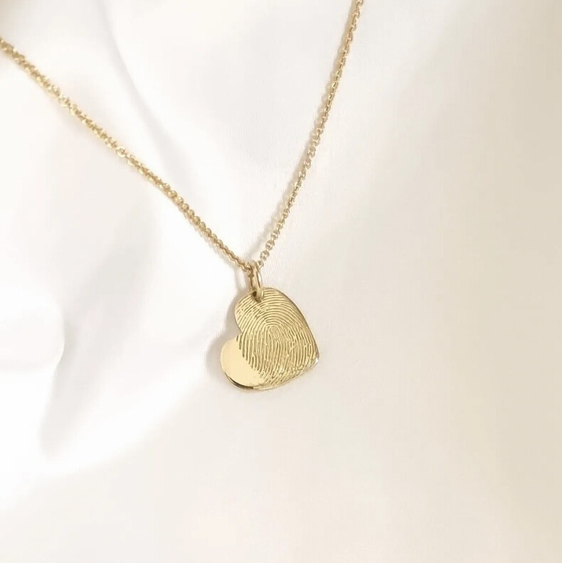 Goldschmuck Vergoldet 925 Silber Erinnerungsschmuck Gedenkanhaenger Trauer Schmuck Andenken Personalisierte Fingerabdruck Kette
