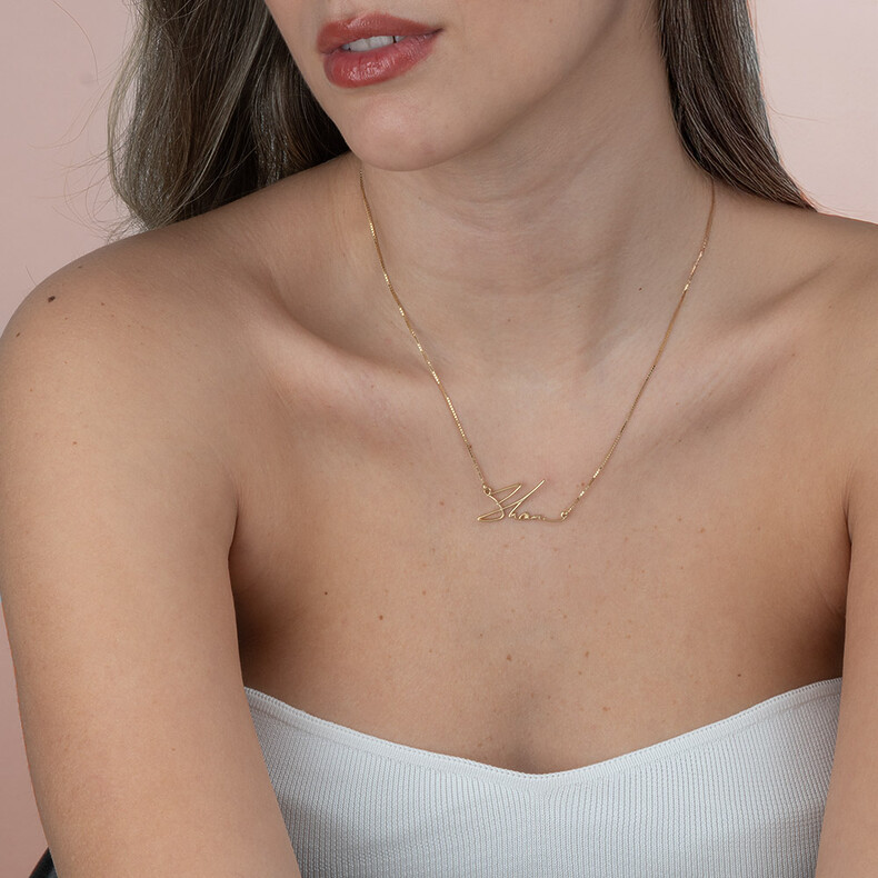 Handschrift Unterschrift Signatur Erinnerungsschmuck 3d Anhaenger Kette Gedenkschmuck Trauer Freude Gold Silber Rose Vergoldet