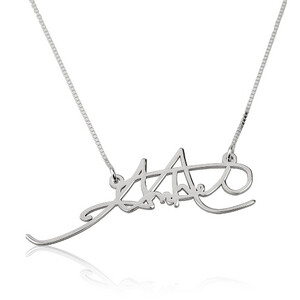Handschrift Unterschrift Signatur Erinnerungsschmuck 3d Anhaenger Kette Gedenkschmuck Trauer Freude Silber