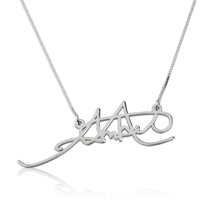 Handschrift Unterschrift Signatur Erinnerungsschmuck 3d Anhaenger Kette Gedenkschmuck Trauer Freude Silber